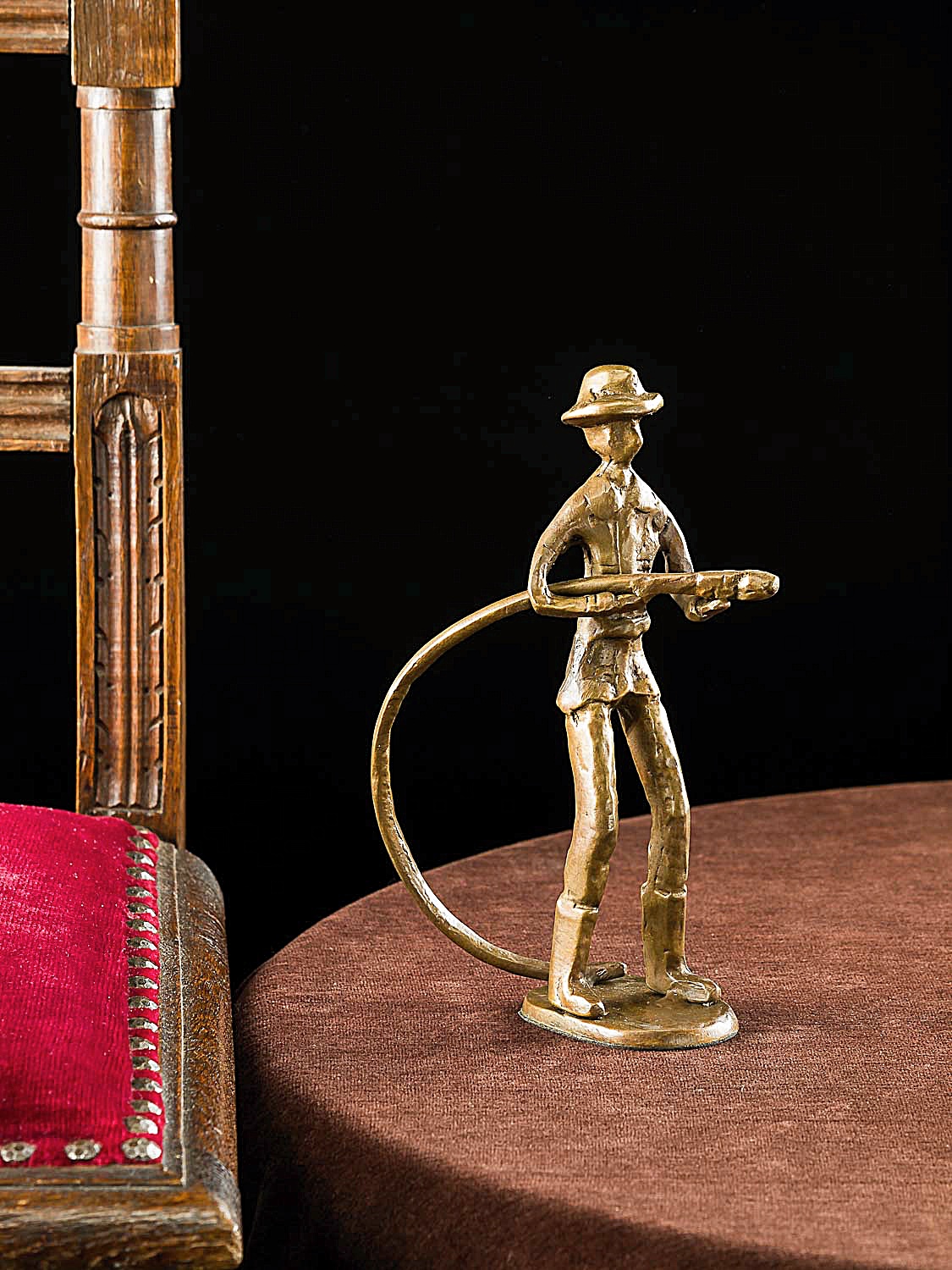 Skulptur Feuerwehrmann Feuerwehr Antik-Stil Bronze Figur Moderne Kunst