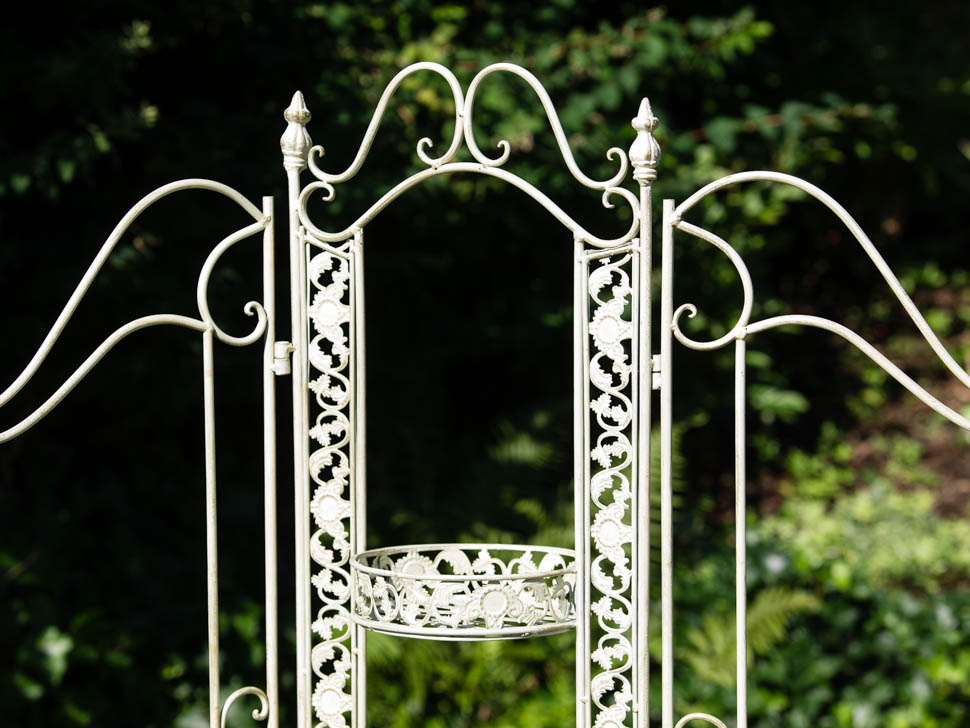 PARAVENT PERGOLA RANKHILFE BLUMENAMPEL BLUMENTOPF 16KG EISEN ANTIK STIL WEISS