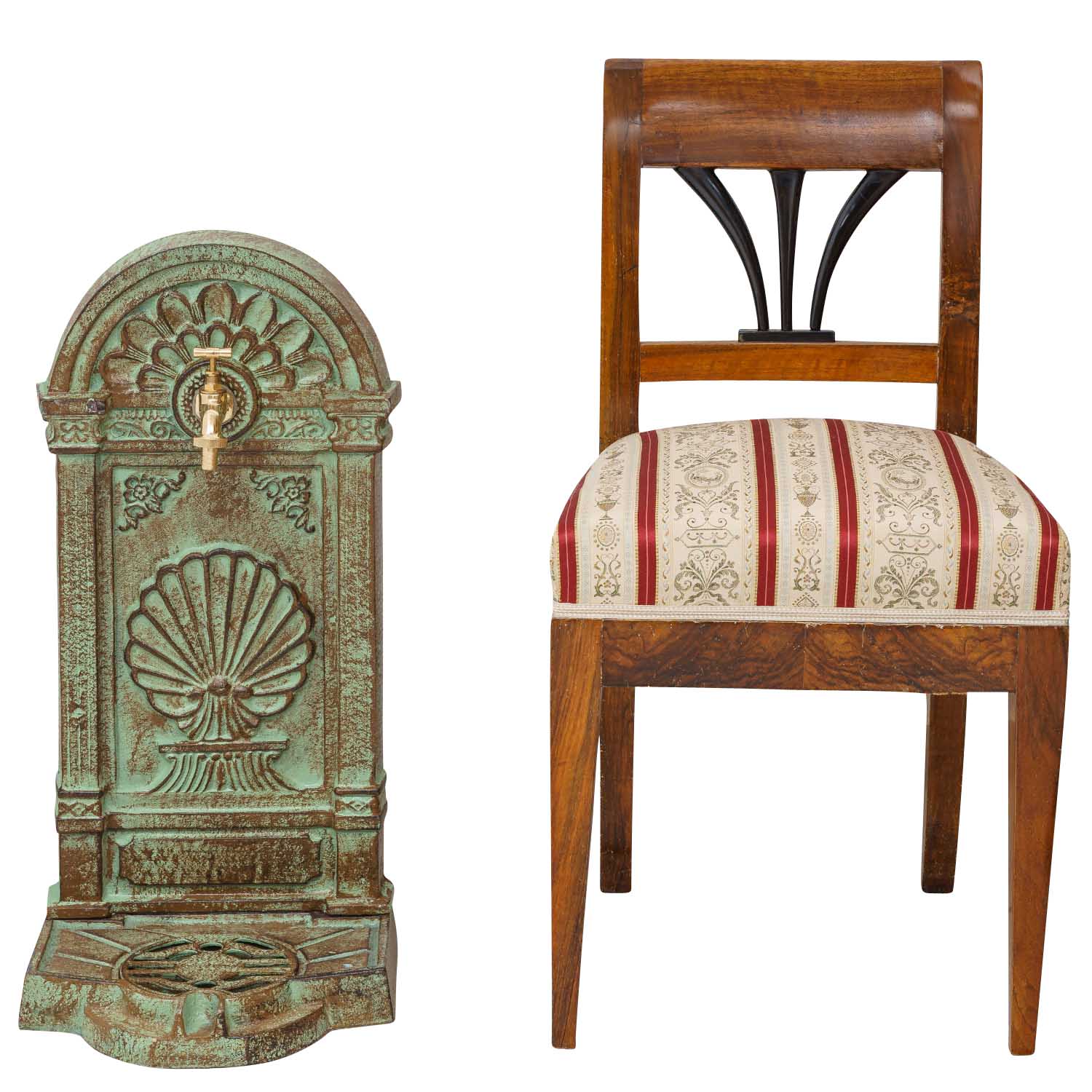 Standbrunnen Brunnen Waschbecken Eisen Wandbrunnen Antik-Stil 69cm grün