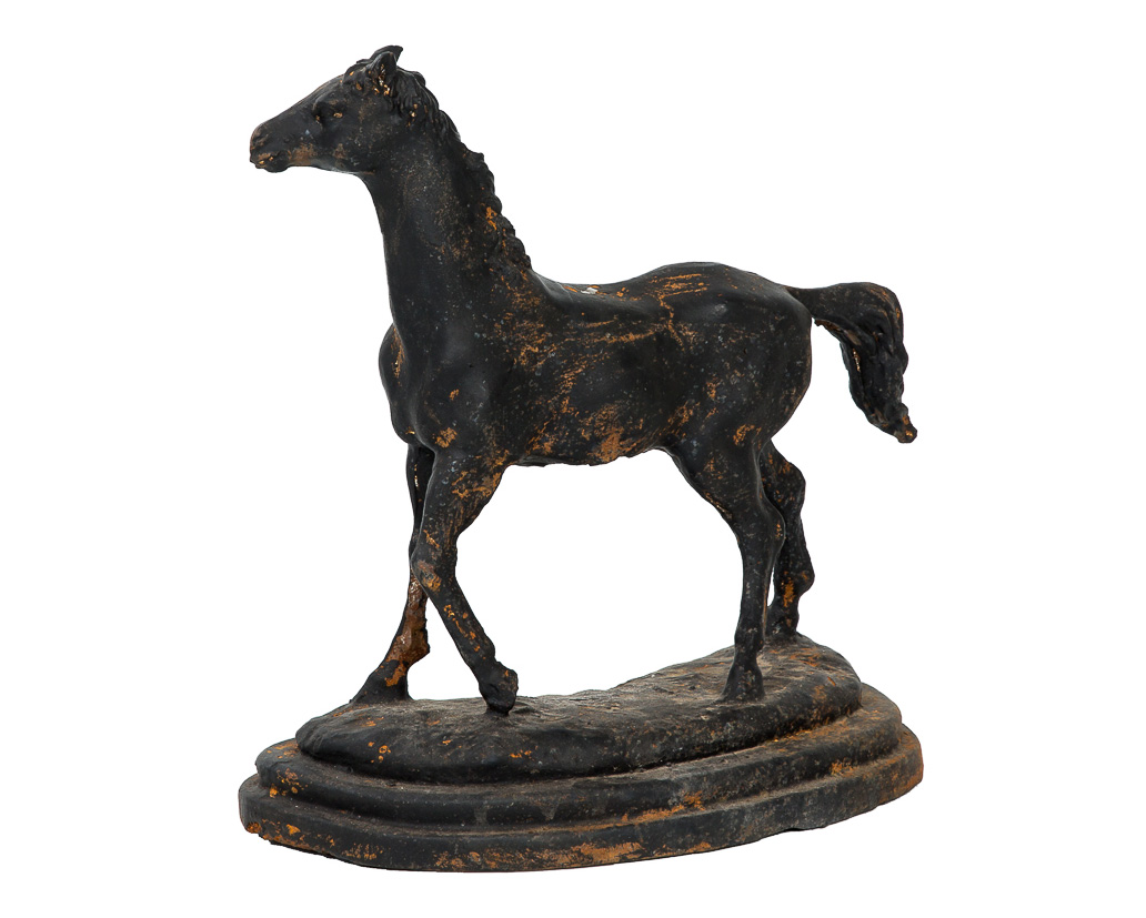 PD-31-B-2-x Skulptur Pferd auf einer Plinthe Figur Eisen 4,6kg Garten sculpture iron horse