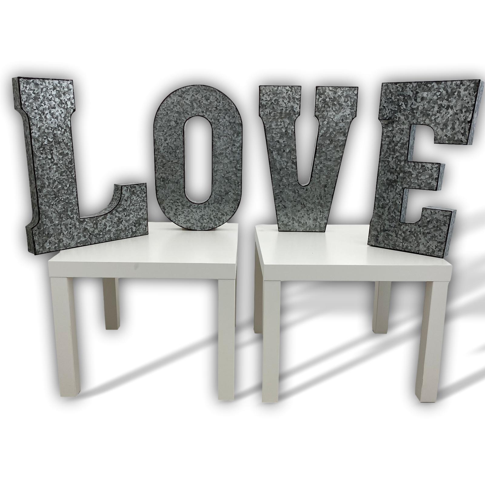 XXL Buchstabe love Zink Metall 52cm Dekoration Garten 3D